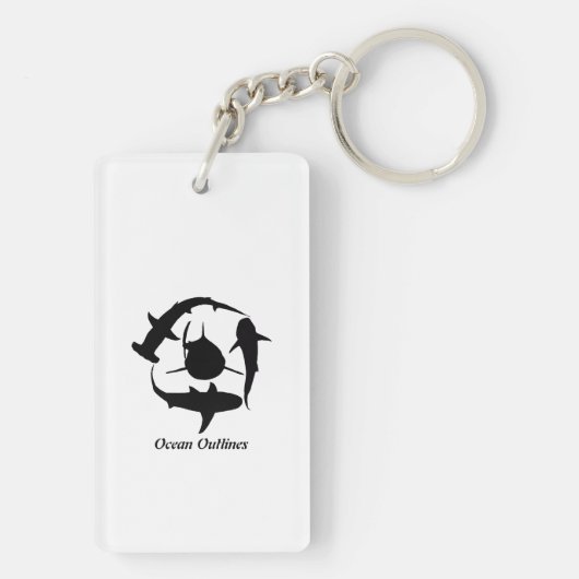 Megalodon Shark Tooth Sleutelhanger (achterkant)