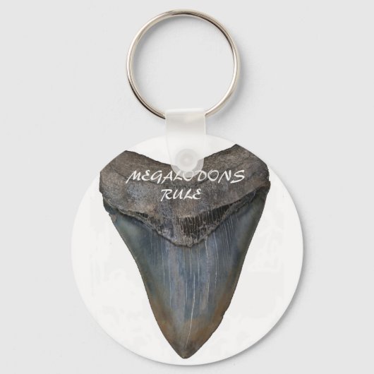 Megalodon Shark Tooth Sleutelhanger (Voorkant)