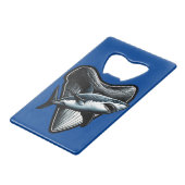 Megalodon tand creditkaart flessenopener (Achterkant Gekanteld)