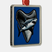 Megalodon tand metalen ornament (Rechts)