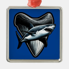 Megalodon tand metalen ornament