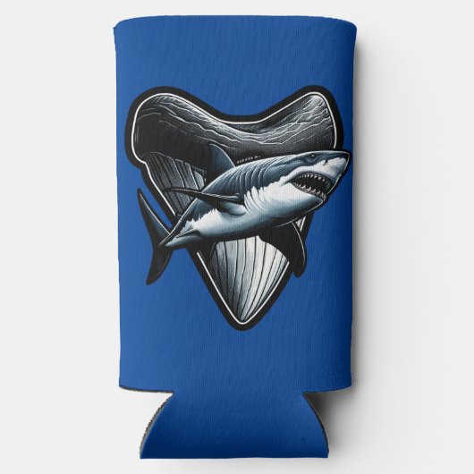 Megalodon tand seltzer blikjeskoeler (Achterkant)