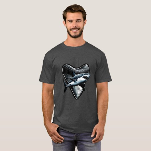 Megalodon tand t-shirt (Voorkant volledig)