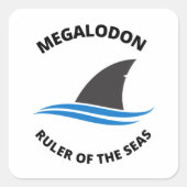 Megalodon Vierkante Sticker (Voorkant)