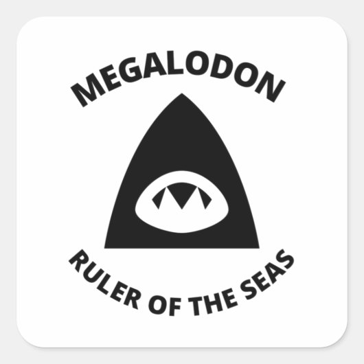 Megalodon Vierkante Sticker (Voorkant)