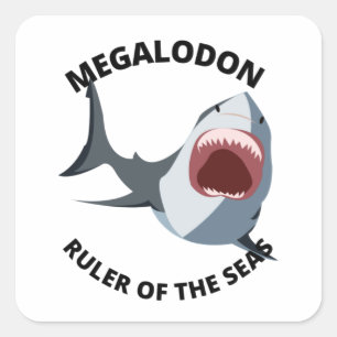 Megalodon vierkante sticker