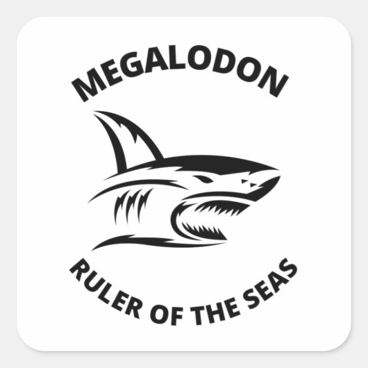 Megalodon Vierkante Sticker (Voorkant)