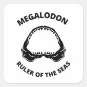 Megalodon Vierkante Sticker (Voorkant)