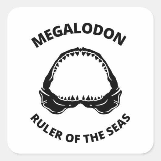 Megalodon Vierkante Sticker (Voorkant)