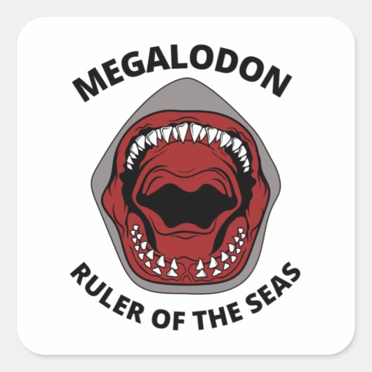 Megalodon Vierkante Sticker (Voorkant)