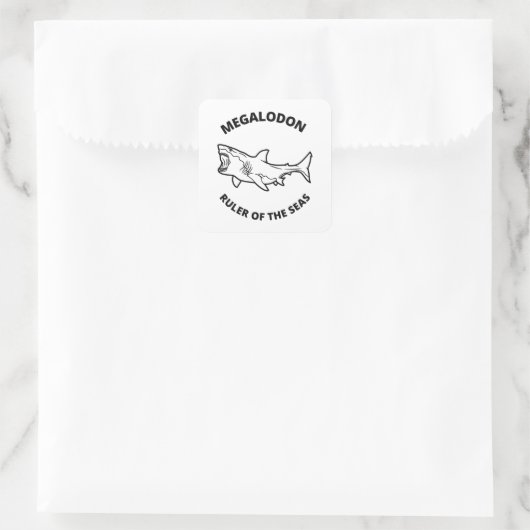 Megalodon Vierkante Sticker (Tas)