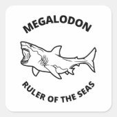 Megalodon Vierkante Sticker (Voorkant)