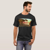 Megalosaurus dinosaur die naar de oceaan loopt t-shirt (Voorkant volledig)