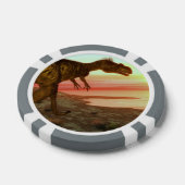 Megalosaurus dinosaurus loopt naar de oceaan pokerchips (Enkel)