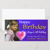 Megan Birthday Fotouitnodiging (Voorkant / Achterkant)