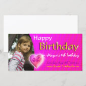 Megan Birthday Fotouitnodiging | Schattig hart (Voorkant / Achterkant)