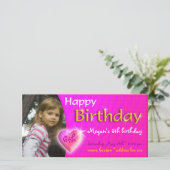 Megan Birthday Fotouitnodiging | Schattig hart (Staand voorkant)