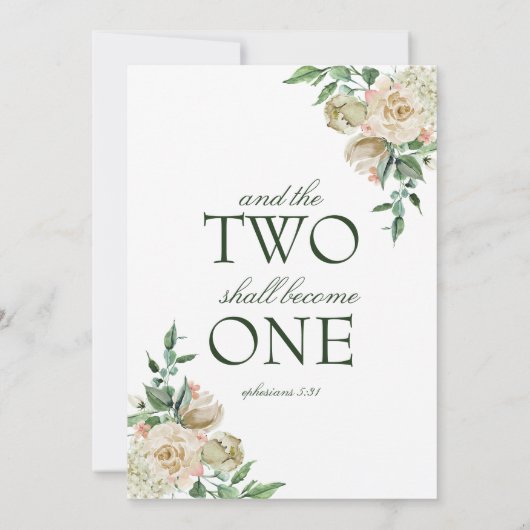 Megan Bloemenaquarel Katholieke Bruiloft Kaart (Achterkant)