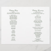 Megan Christelijk Folded Wedding Ceremonony Progra (Achterkant)