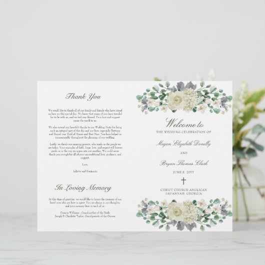 Megan Christelijk Wedding Ceremony Program (Staand voorkant)