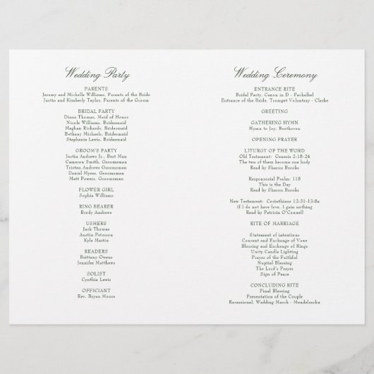 Megan Christelijk Wedding Ceremony Program (Achterkant)