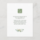 Megan Eenvoudig groen Bruiloft Receptie Enclosure Informatiekaartje (Achterkant)