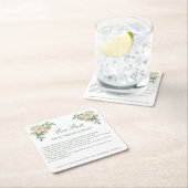 Megan Elegant Bruiloft Receptie Leuke Feiten Kartonnen Onderzetters (Insitu)