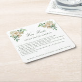 Megan Elegant Bruiloft Receptie Leuke Feiten Kartonnen Onderzetters (Schuin)