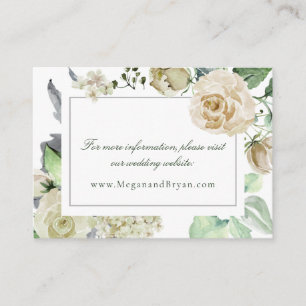Megan Elegant Floral Wedding Website Informatiekaartje