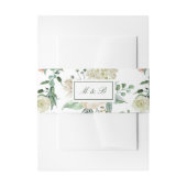 Megan Elegant Greenery Rozen Monogram Weddenschap Uitnodigingen Wikkel (Voorkant Voorbeeld)