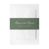 Megan Elegant Simple Green Names Wedding Uitnodigingen Wikkel (Voorkant Voorbeeld)