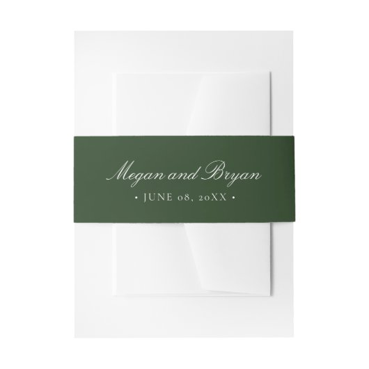 Megan Elegant Simple Sage Green Names Wedding Uitnodigingen Wikkel (Voorkant Voorbeeld)