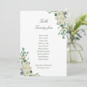 Megan Elegant Wedding Table Seating Chart Kaart (Staand voorkant)