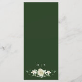 Megan Elegant White Flowers Greenery Wedding Menu (Achterkant)