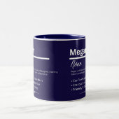 Megan, Girl Personalized Name Definition Mug Tweekleurige Koffiemok (Center)