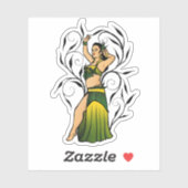Megan Green Belly Dancer Sticker (Vel)
