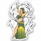 Megan Green Belly Dancer Sticker (Voorkant)