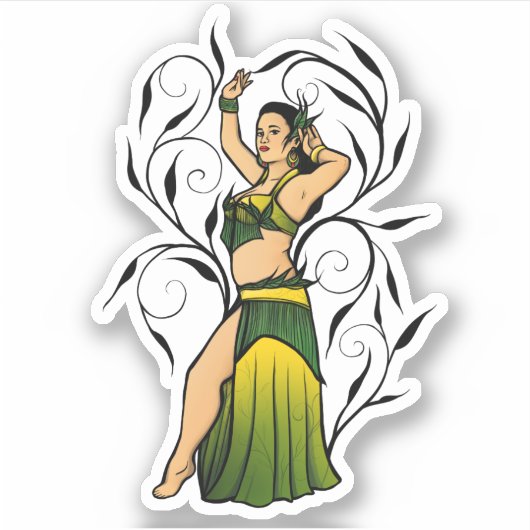 Megan Green Belly Dancer Sticker (Voorkant)