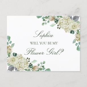 Megan Greenery Bloemenmeisje Bridesmaid Voorstel Uitnodiging Briefkaart