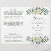 Megan Greenery Folded Wedding Ceremony Program (Voorkant)