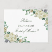 Megan Groen Maid of Honor Bruidsmeisje Voorstel Uitnodiging Briefkaart (Voorkant)