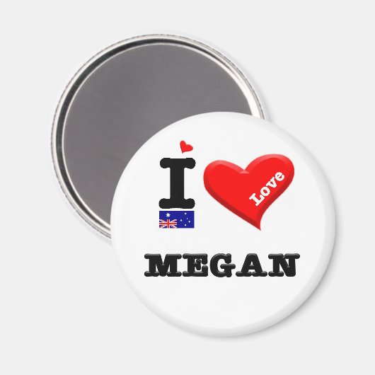 MEGAN - I Love Magneet (Voorkant / Achterkant)