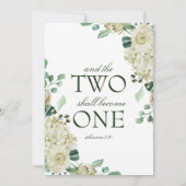 Megan Katholieke Floral Waterverf Greenery Wedding Kaart (Achterkant)