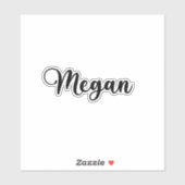 Megan Name - Handgeschreven kalligrafie Sticker (Vel)