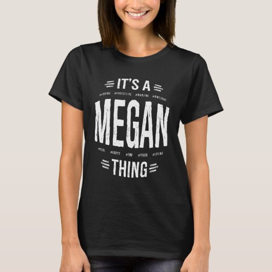 Megan Personalized Name Birthday Gift T-shirt (Voorkant)