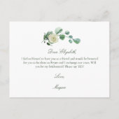 Megan Rozen groen Christelijk bruidsmeisje voorste Uitnodiging Briefkaart (Achterkant)