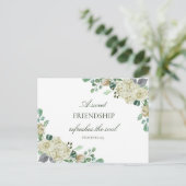 Megan Rozen groen Christelijk bruidsmeisje voorste Uitnodiging Briefkaart (Staand voorkant)