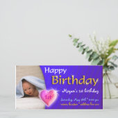 Megan Schattig Lovely Birthday Fotouitnodiging (Staand voorkant)