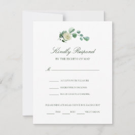 Megan Simple Elegant Meal Choice Wedding RSVP Kaartje