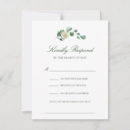 Megan Simple Elegant Song Request Wedding RSVP Kaartje